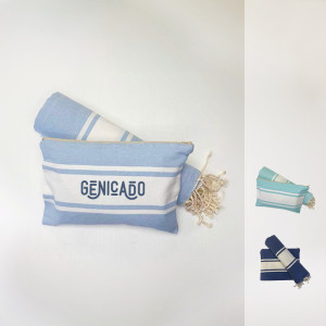 Set de plage fouta + sac en coton recyclé