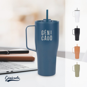 Grand mug isotherme 800ml en acier RCS avec poignée